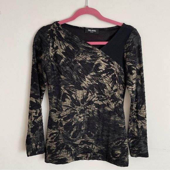 Vintage Y2K printed stretch top with mesh  panel small - Picture 8 of 8